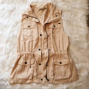 *Max jeans creme/pale yellow cargo vest size small